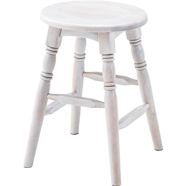 オーバルスツール/椅子 ホワイト 完成品