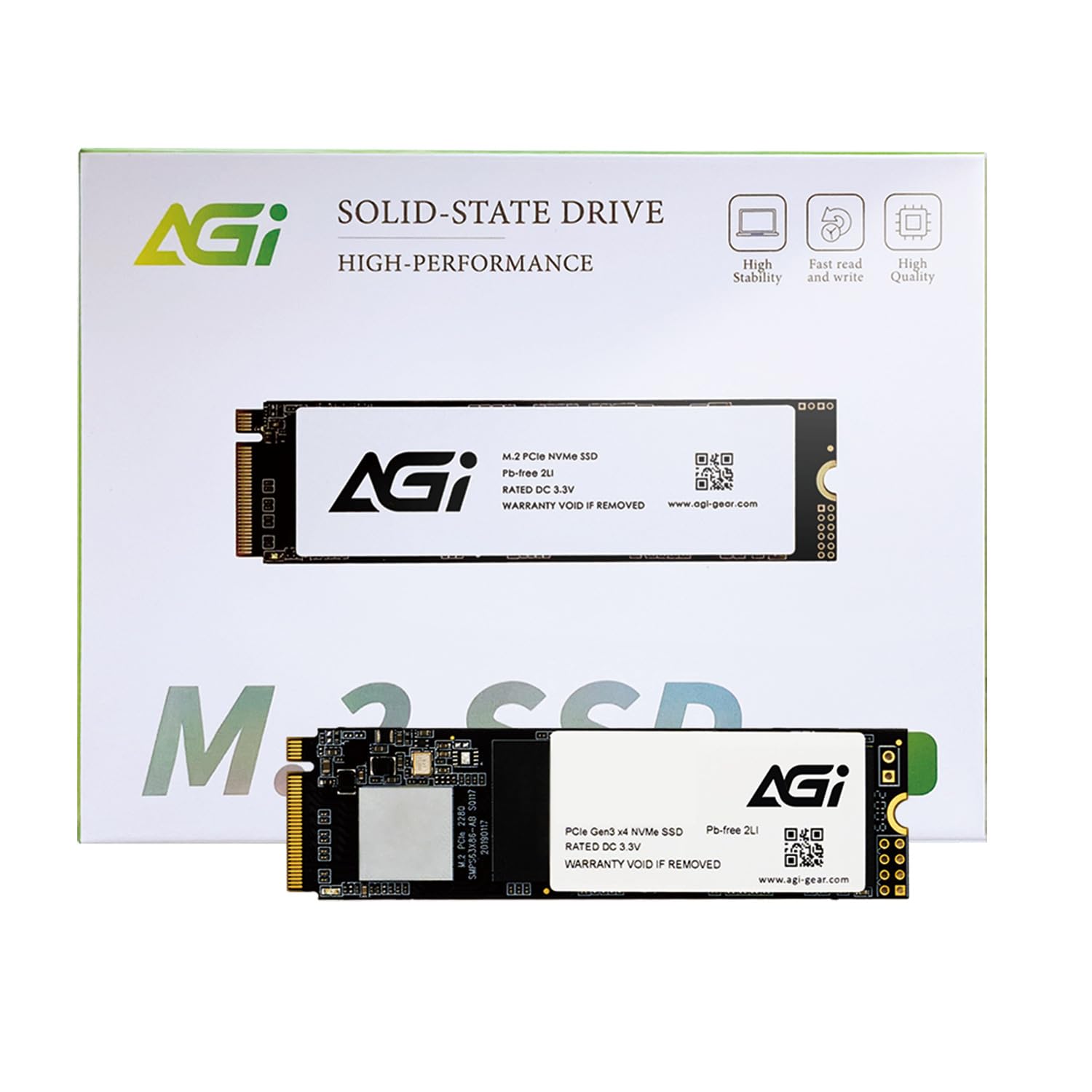 AGI 1TB AI298 PCIe NVMe M.2 Gen3x4 3D NAND 内蔵 SSD (読み込み/書き込み速度 2400/1800 MBs) 9,871円