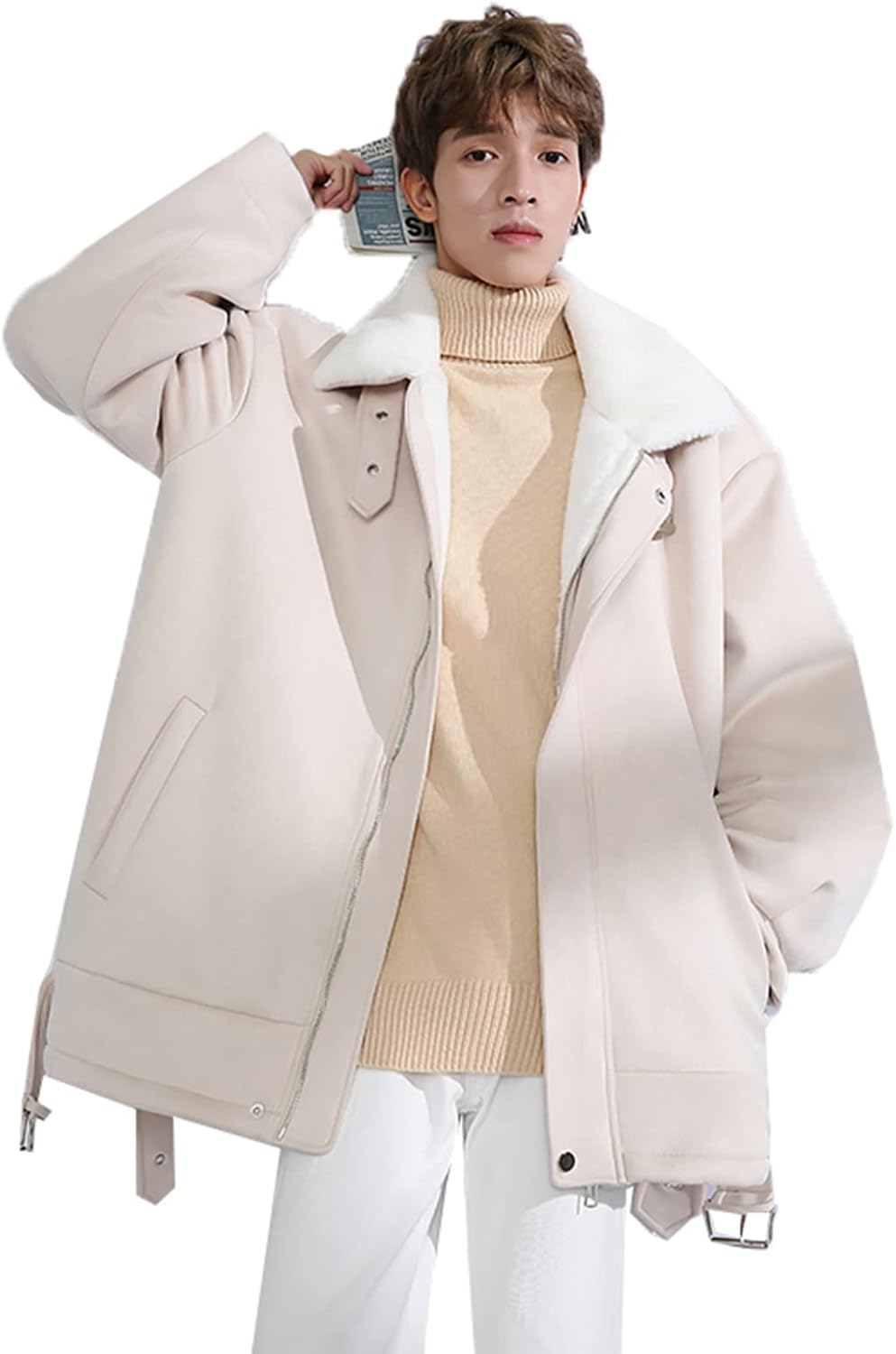 綿服 メンズ レディース ボアフリースジャケット ハイネック 防寒着 冬服 裏起毛 ジップアップブルゾン コート 厚手 オーバーサイズ カジュアル 韓国風 トレンド ファッション