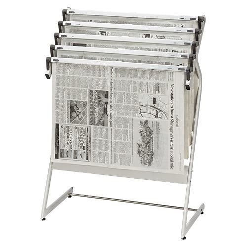 新聞架（スチール製）5段タイプ CR-SN551-W 00023212