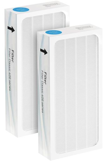 空気清浄機 CLASSIC 400シリーズ交換用フィルター【2枚入】ダストフィルター 花粉対策/抗菌/脱臭/タバコ/HEPA集じん/ホコリ対策 490I / 480I / 405 / 450Eと互換性