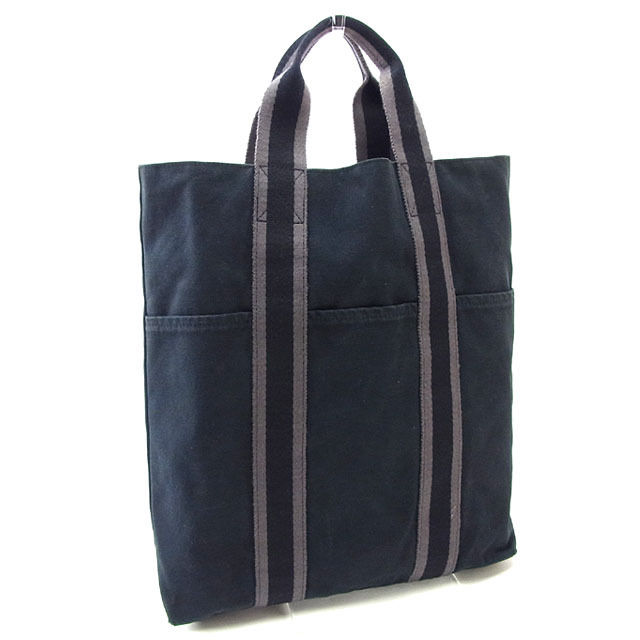 トートバッグ ハンドバッグ フールトゥ カバス ブラック グレー 中古