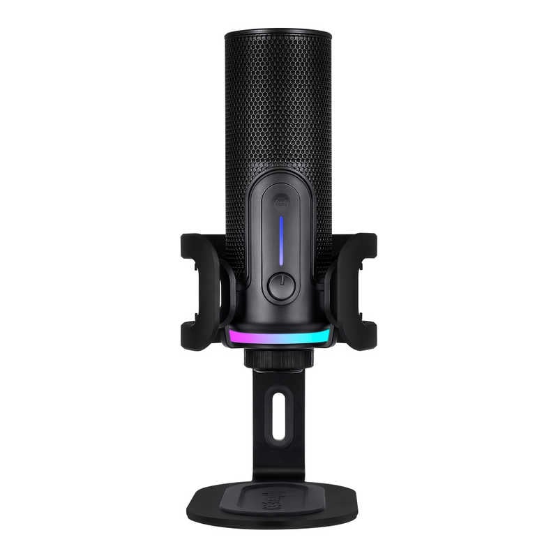 STREAMPLIFY　MIC PRO ゲーミングマイク コンデンサー型 4パターン指向性切替 ショックマウントスタンド付属 ［φ3.5mmミニプラグ］　MIC-PRO-192-RGB-ST-BK