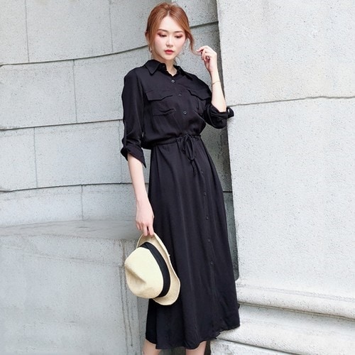 A1125.シャツワンピース 2019 春夏 sale ドレス カジュアル エレガント お呼ばれ 結婚式 披露宴 パーティー 女子会 レストラン デート