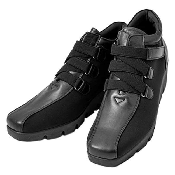 FIZZ REEN フィズリーン 5003 レディース ショートブーツ 日本製 本革 3E コンフォート 厚底 ウエッジソール マジックベルト ゆったり スマート 綺麗め 美脚効果 足長 波型ソール