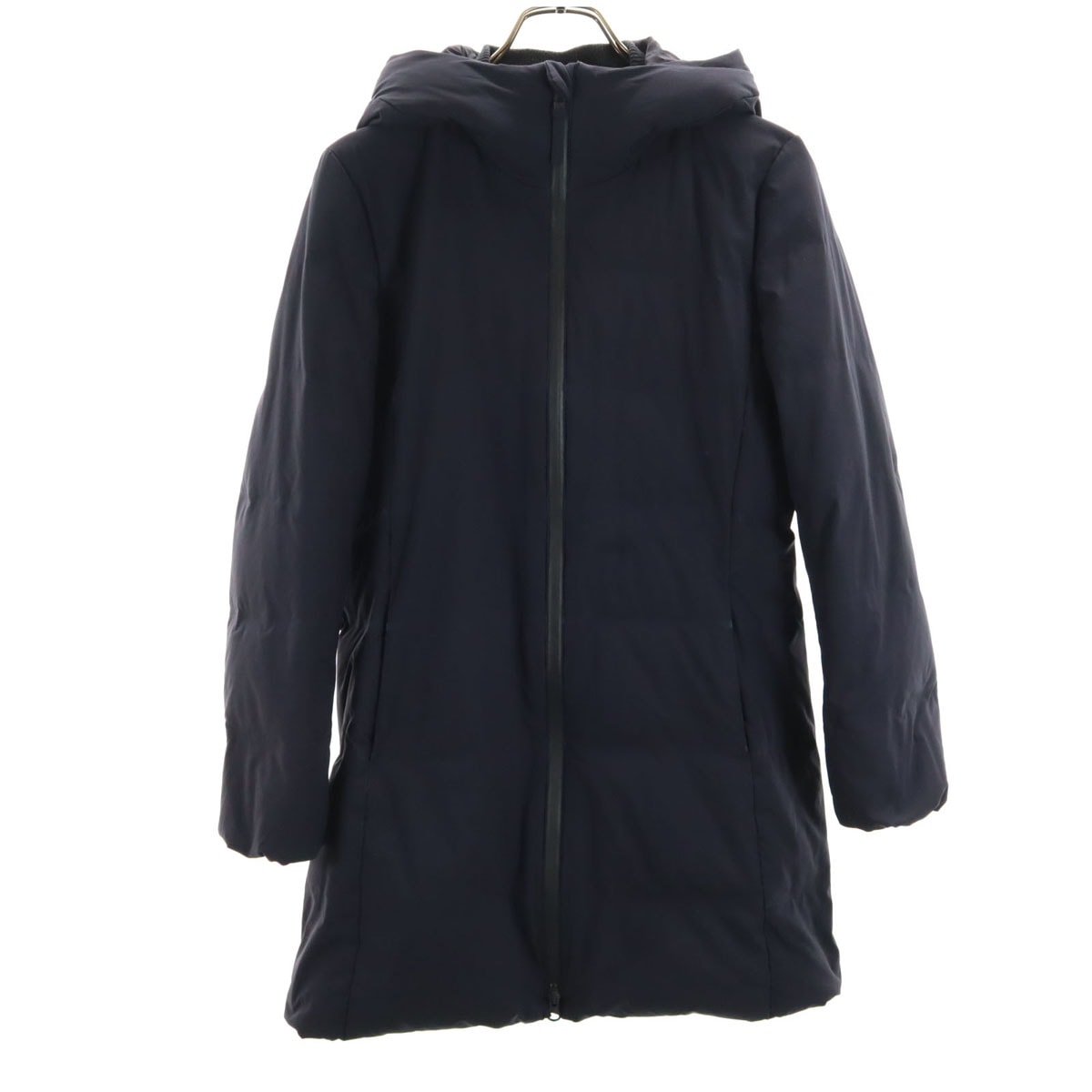 シームレス ダウンコート S ネイビー レディース 古着