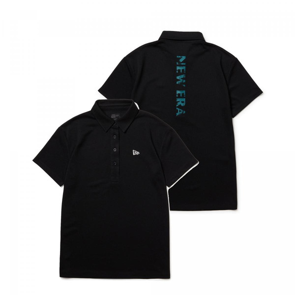 NEWERA ニューエラ ゴルフ Womens 半袖 ポロシャツ Vertical Logo ブラック 14391425 レディース