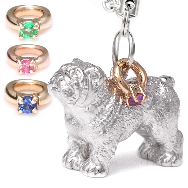 ブルドック ストラップ 犬 ドッグ 誕生石 犬 楽ギフ_包装