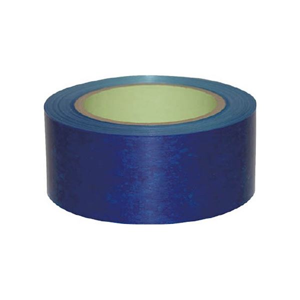 （まとめ）ストレッチフィルム 厚みμ20x幅50mmx長さ300m 青 1巻[x10]