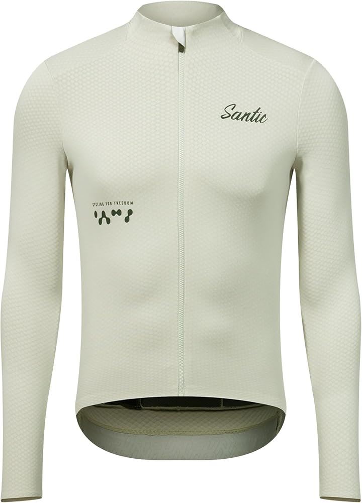 メンズ サイクルジャージ 秋冬 長袖 裏起毛 サイクルジャケット サイクルウェア 防風 防寒 ロードバイクウェア サイクリングジャージ 保温 ウインドブレーカー(ホワイト, 2XL)