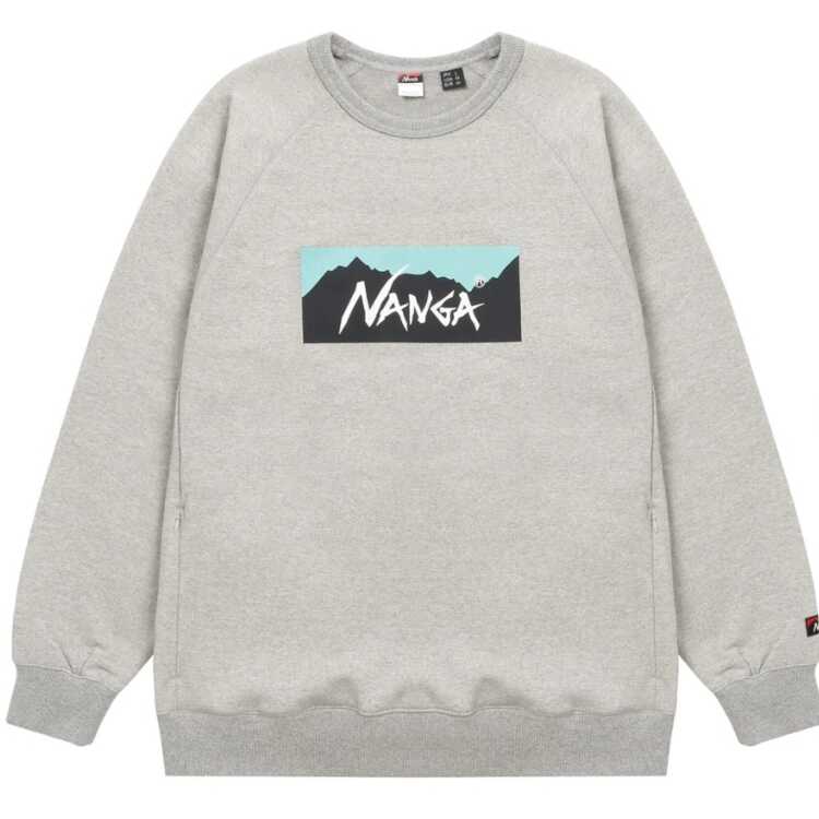 エコハイブリッドボックスロゴスウェットシャツ（メンズ） M ライトグレー×ターコイズ #N0000111-L.GRYTRQ