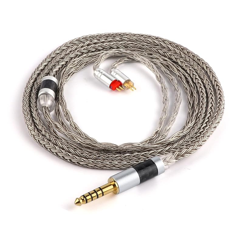 Tripowin Zonie 16 コアー銀メッキケーブル＆SPCHIFIイヤホンアップグレードケーブル (4.4mm-0.78mm2pin, グレー)