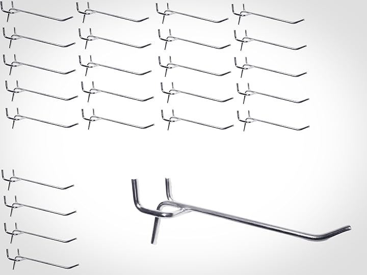 有孔ボードフック スチール製 見せる収納 商品陳列 業務用 ピッチ30 10cm25本( シルバー)