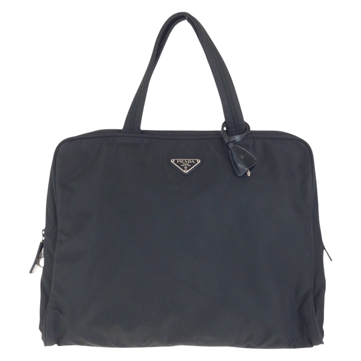 テスート 三角ロゴプレート ブラック 黒 シルバー金具 ナイロン トートバッグ ハンドバッグ レディース 502053