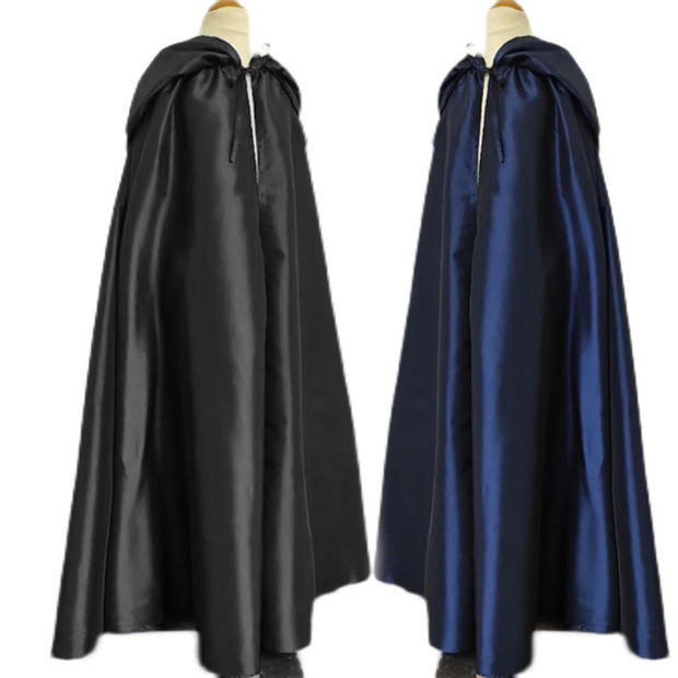 和服コスチュームコスチューム仮装 180cm 衣装 サタン デビル 悪魔 フード付き ブラック 150cm イベント 新劇 130cm 怖い ネイビー 演出 ロング マント ローブ 魔法使い ホラ