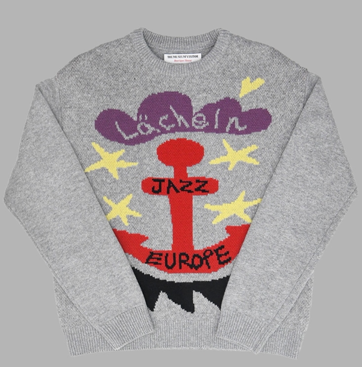 【THE MUSEUM VISITOR】 MARINE JACQUARD KNIT : GREY