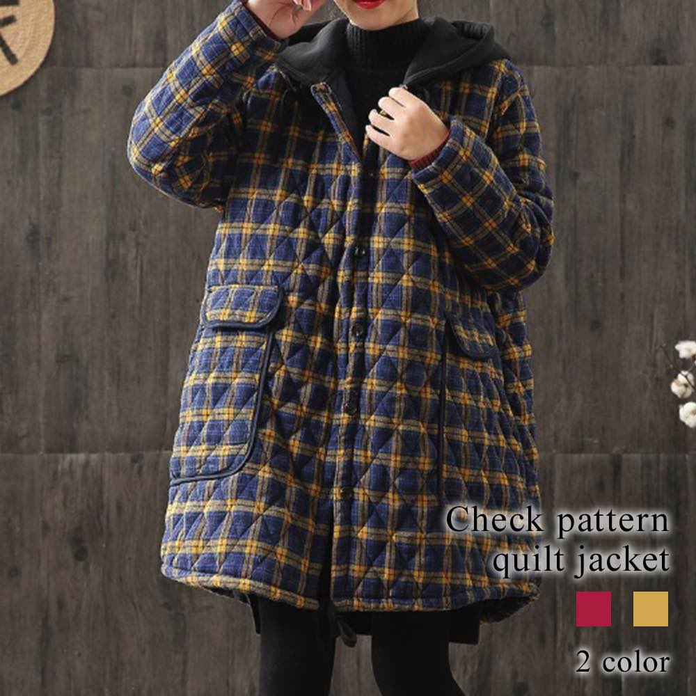 パーカー レディース チェック柄キルトジャケット オーバーサイズ 長袖 ロング あったか ロゴ トレーナー 人気 大きめ 冬 きれいめ かわいい グレー スウェット ブランド 軽量 コーデ 春 秋 ジ