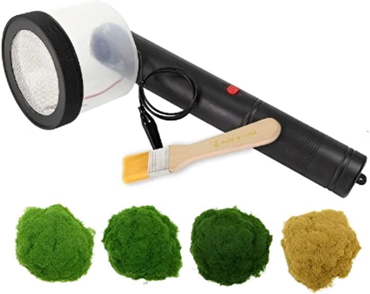 グラスアプリケーター ジオラマ 草 芝生 土 パウダー 静電植毛 噴霧器 粉 鉄道模型 Nゲージ ミリタリー (４色セット)