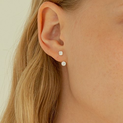 LUNNE 14k ダブルキュービックツーウェイピアス 14k ゴールド #L19