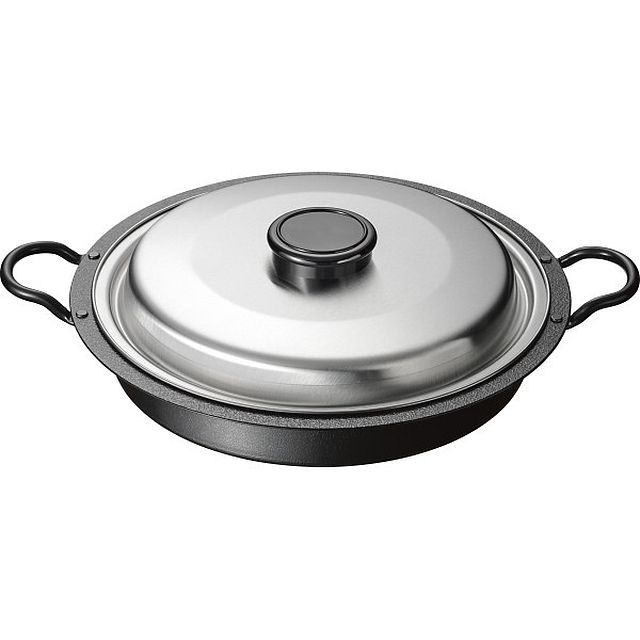 燕三 IH対応 鉄 焼肉/餃子鍋（26cm）蓋付 EM-077