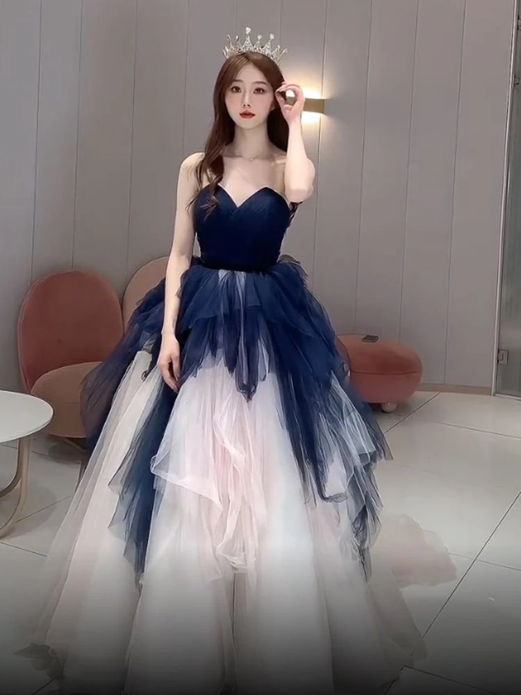 女性用宴会ホストイブニングドレス 2025年誕生日成人式セクシースリムエレガント気質 ウェディングドレス