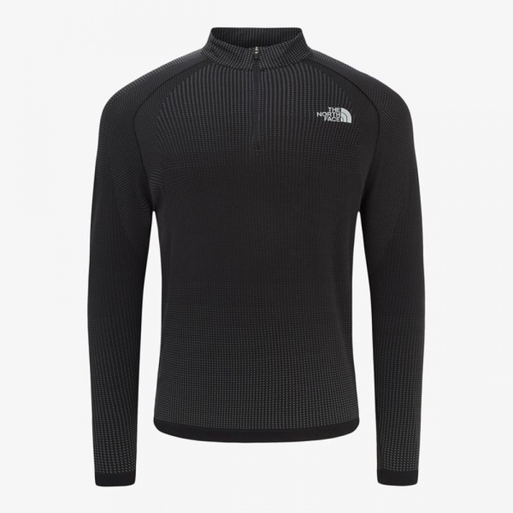 [ノースフェイス公式] NT7LR04A メンズエアウィーブロングスリーブジップTシャツ_ブラック