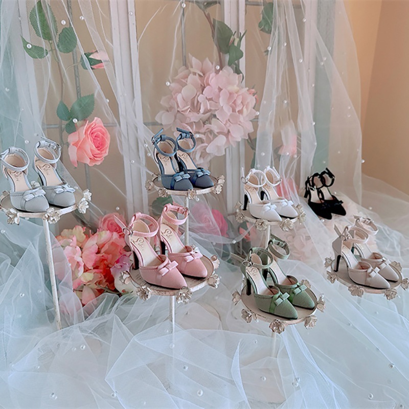 BJD ドール靴 リボンハイヒール 7色 1/3サイズドールシューズ SD16/SDGR/DD女の子サイズ球体関節人形用