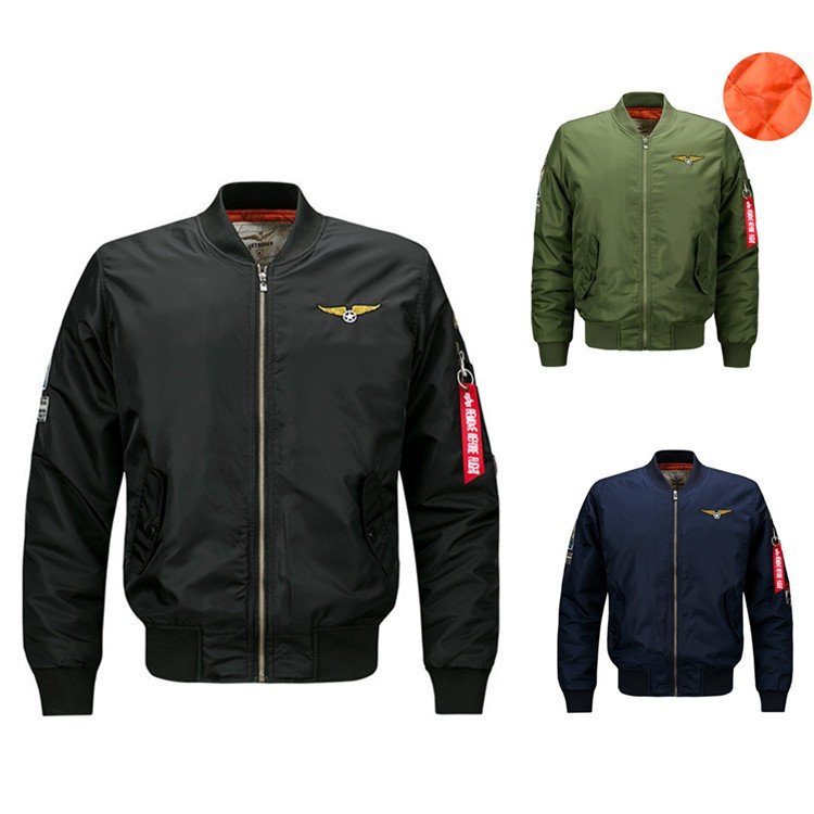 メンズジャケット フライトジャケット 春秋冬 メンズ 中綿アウター 暖かい MA-1 ジップパーカ
