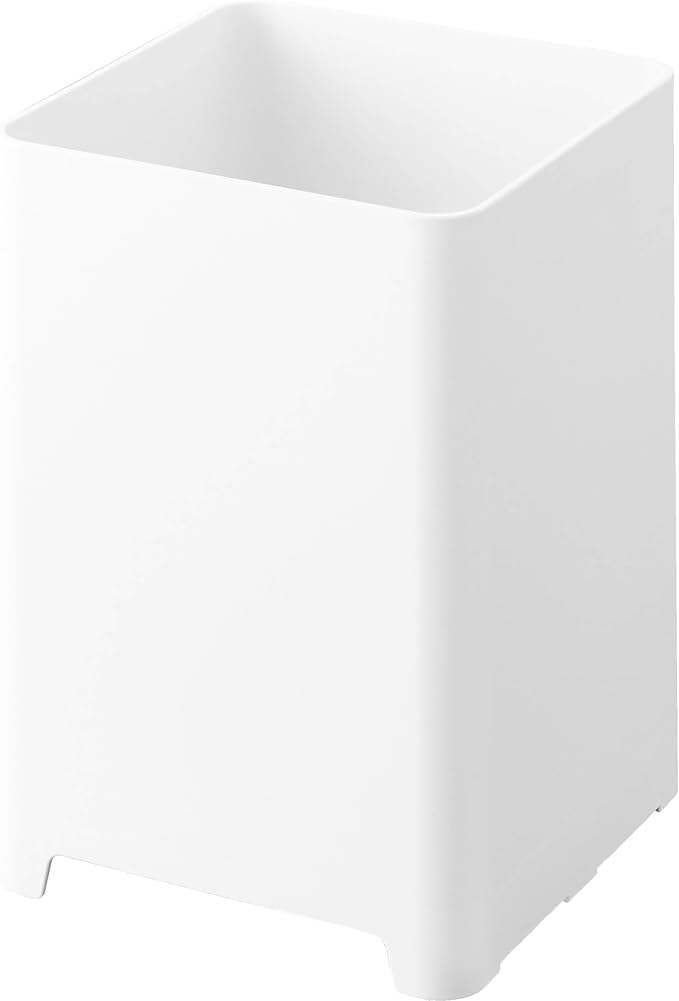 山崎実業(Yamazaki) 水が抜ける ゴミ箱 5L ホワイト W16.3×D16.3×H23cm タワー tower 浴室用 ダストボックス 大容量 1812