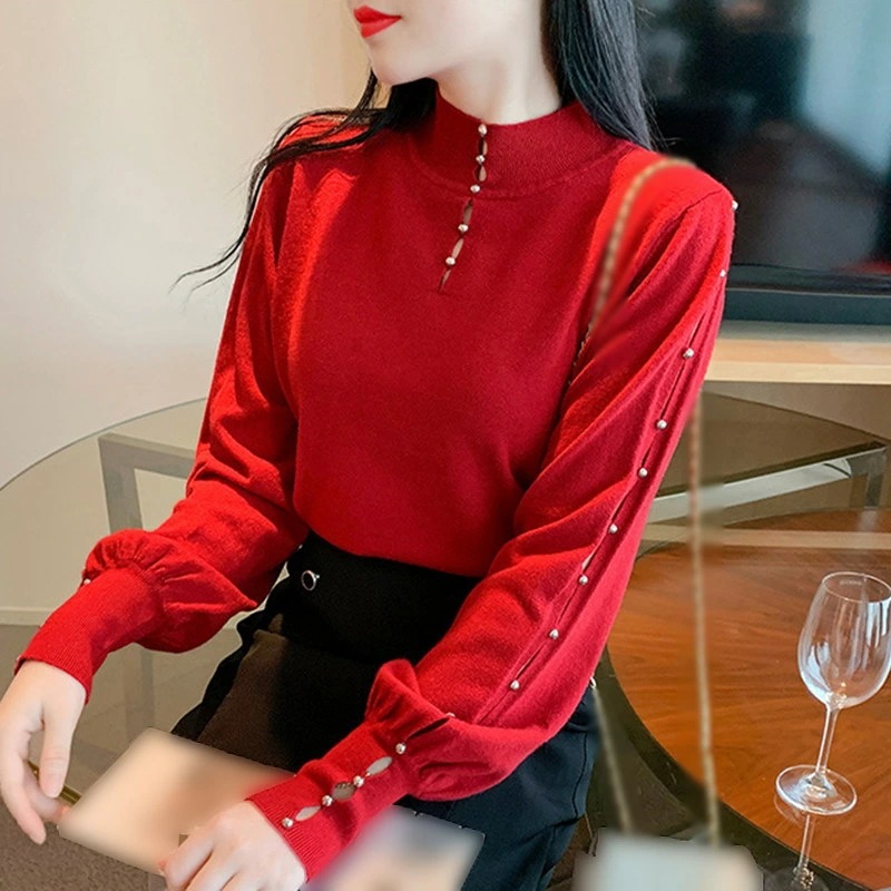 ニットセーター レディース 秋冬 40代 長袖 ニットトップス 無地 セーター パフスリーブ ショット丈 無地セーター プルオーバー 厚手 おしゃれ 毛玉になりにくい インナー 優雅 無地 着痩せ フ 9,903円