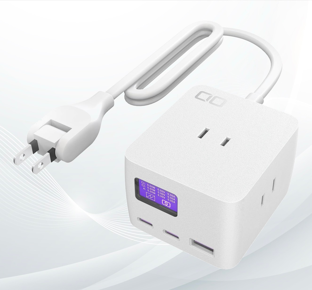 CIO 卓上 電源タップ USB付 Polaris CUBE DESK PD 65W CIO独自技術 Nova Intelligence 液晶付 コード長 1.5m USB-C×2 USB-A×1 A