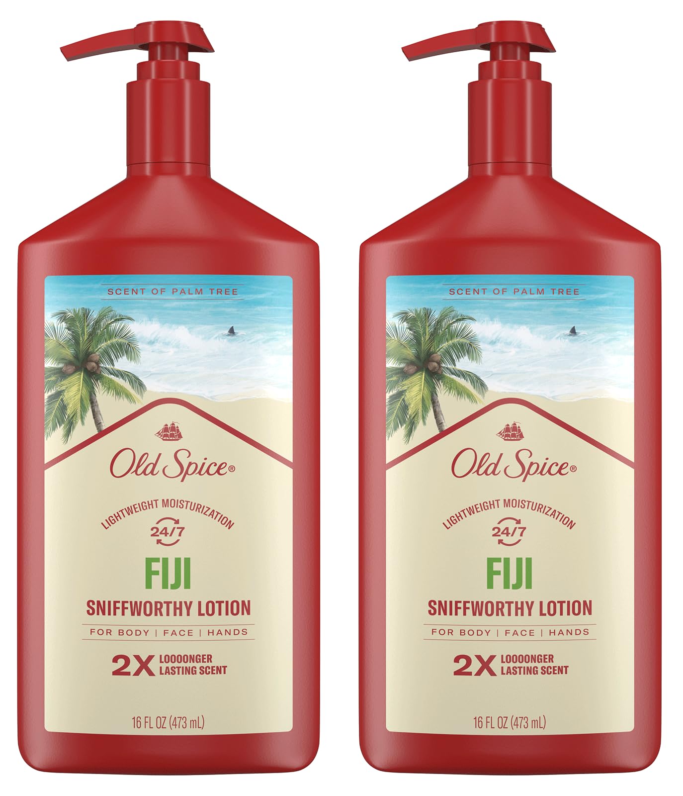 オールドスパイス OLD SPICE フィジー Fiji ハンド & ボディ ローション 473mｌ × 2個セット （オリジナルコースター付） スキンケア 正規輸入品