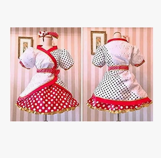 東京ディズニーランド（TDL） ベリーベリーミニー！ ミニー パニエ付き コスプレ衣装＋髪飾り 9,625円