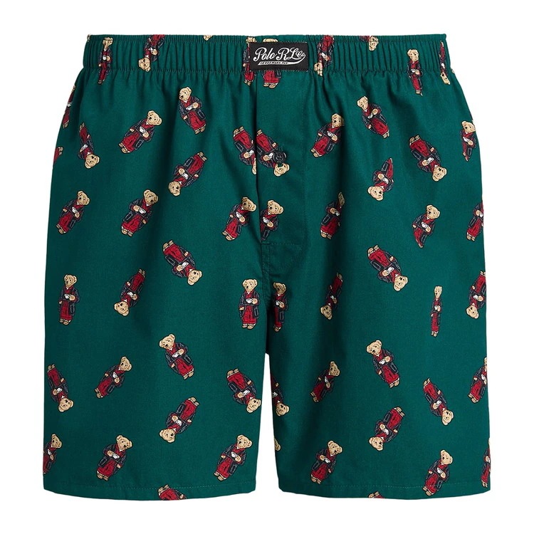 PRINTED WOVEN ボクサーショーツ [ハント・クラブ・グリーン/フォール・モーニング・ローブ・ベア]【R3B2RL-A0G0】