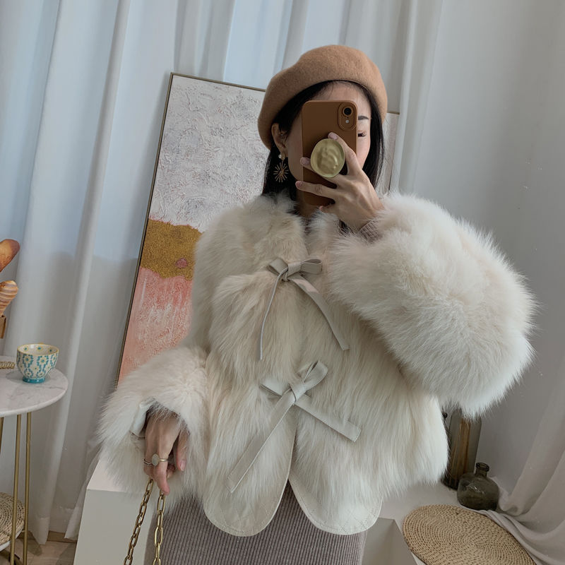 冬アウター春トレンチコート ファーコートショート丈秋冬新作韓国版コーデュロイベルト厚手トップス