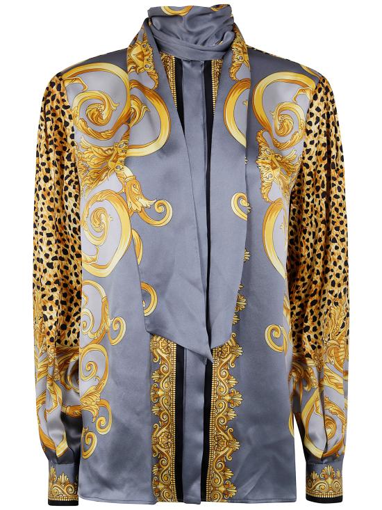 VERSACE Women Shirts 1021637 1A16262 5E700 LIGHT GREY ELEPHANT GREY