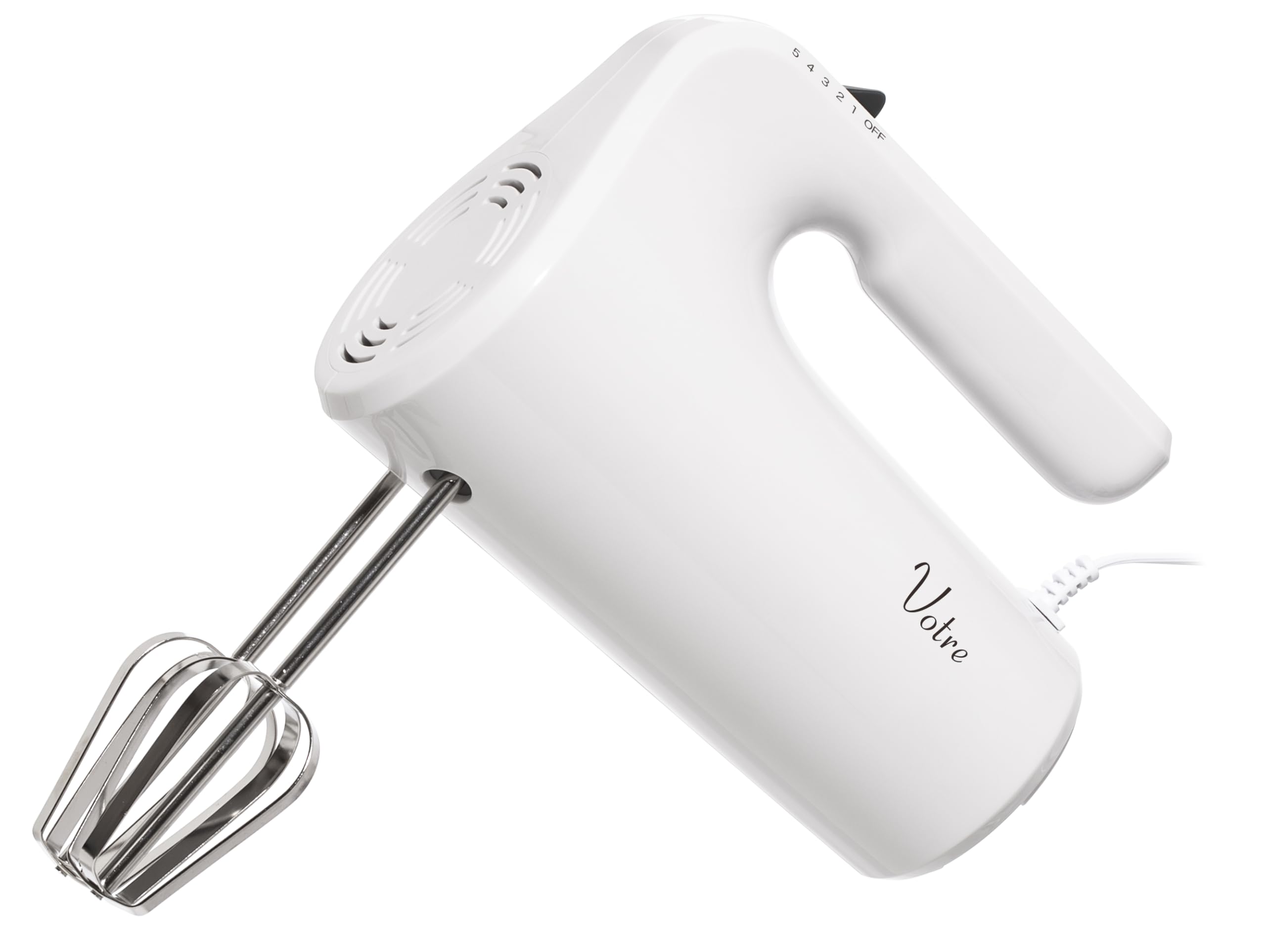 [山善] 電動 ハンドミキサー 泡立て器 ミキサー ホイッパー 小型 生クリーム メレンゲ 速度調節5段階 食洗機対応 Votre 収納ケース付き ホワイト YHMA-S90(W) 4,796円