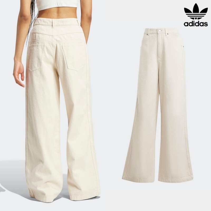 [ADIDAS] アディダス レディース プレミアム エッセンシャル デニム バルーン パンツ / DENIM IVORY
