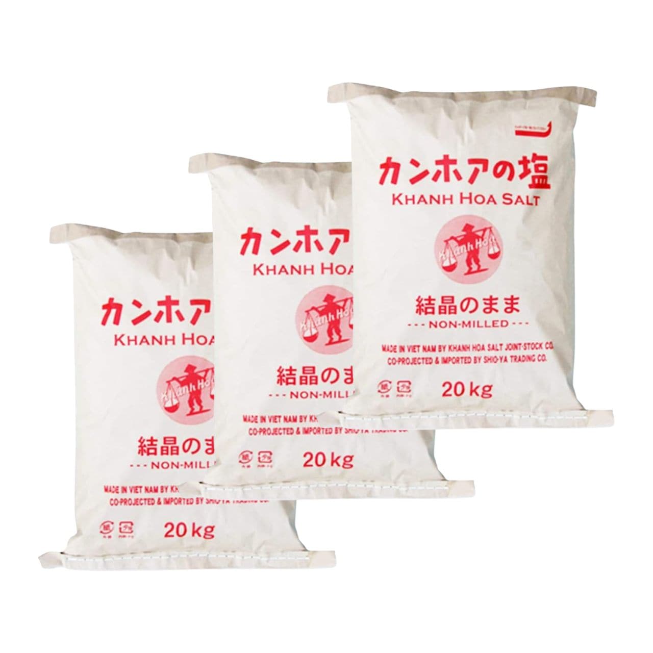カンホアの塩 結晶のまま 20kg 3個 塩 しお 調味料 カンホア 結晶 天日塩 ベトナムの塩