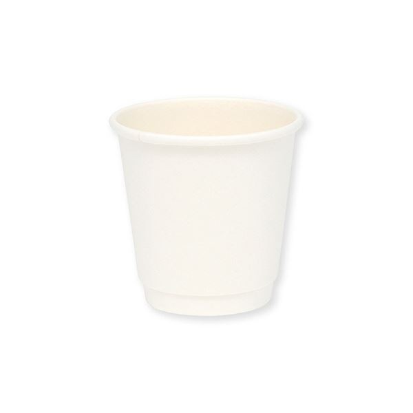 紙コップ 二重断熱カップ6オンス(180ml) 白無地 1セット(1000個:25個×40パック)