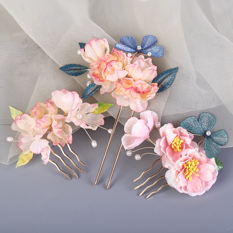 【1点ご購入 で10点プレゼントいたします】かんざしの花の髪飾り花のかんざしの髪飾り絹の花の髪櫛のアクセサリー金属の髪飾りかんざし 56,999円