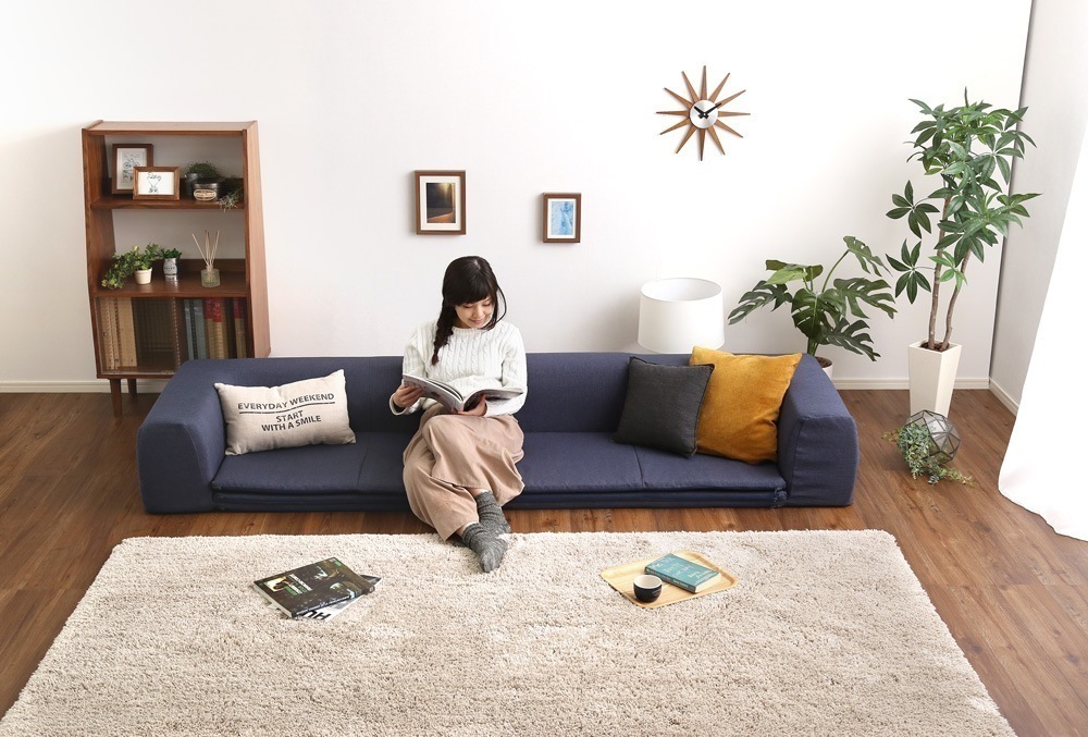 ソファー 2人掛け ローソファ フロアマット カウチ 日本製 カバーリング 洗える こたつ対応 座椅子 フロアマット ソファ 二人掛け 二人用 2人用