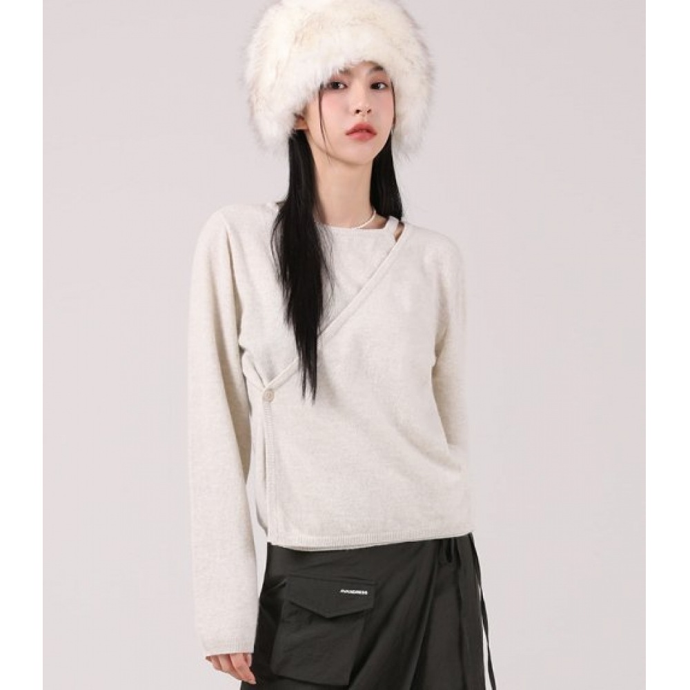 アヴァンドレスアニーラップニットオートミール