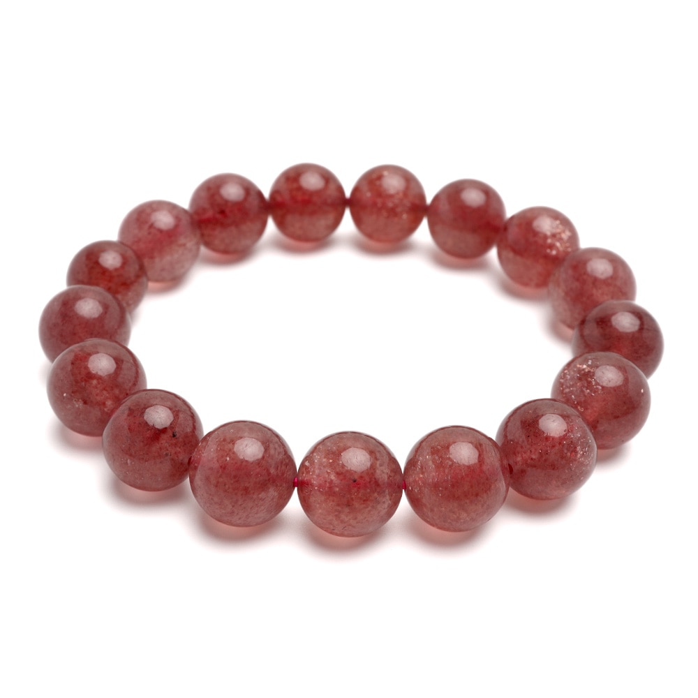天然ストロベリークォーツブレス 12mm [b883-12mm]