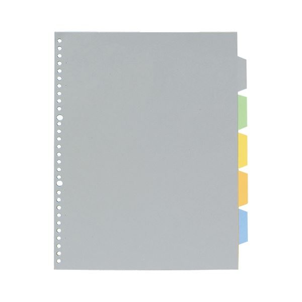 (まとめ) キングジム透明ポケット用カラーインデックス(多穴) A4タテ 2・30穴 5色5山 7907P 1組 (×30セット)