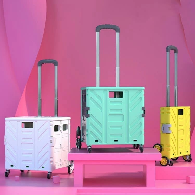 【期間特典】ショッピングカート キャリーカート 折りたたみ式 フタ付き 360回転 4輪静音キャスター 買い物カート 軽量 台車 コンテナカート 運動会 アウトドア 買い物 運搬 釣り BBQ 海水