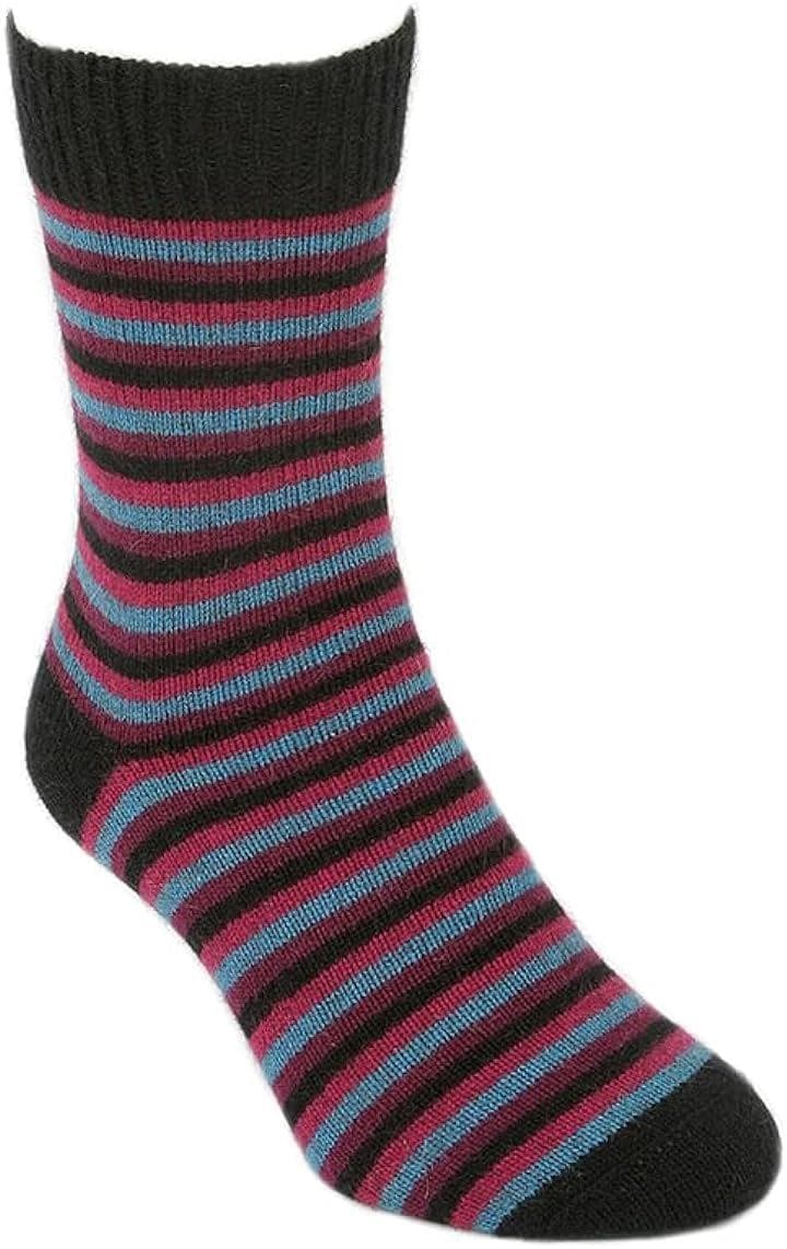 ポッサムメリノ マルチストライプ ソックス キャンプソックス ウール靴下 ウールソックス 男女兼用 防寒 アウトドア 22.5-24( ジュエル, S)