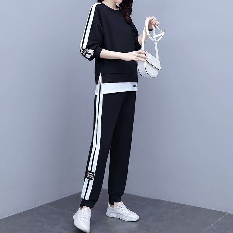 トップス パンツ ボトムス ルームウェア プルオーバー トレーナー スウェット ジャージ 部屋着 セットアップ ジョガーパンツ スウェットパンツ アンクル丈 長袖 ラウンドネック ワイド 切り替え