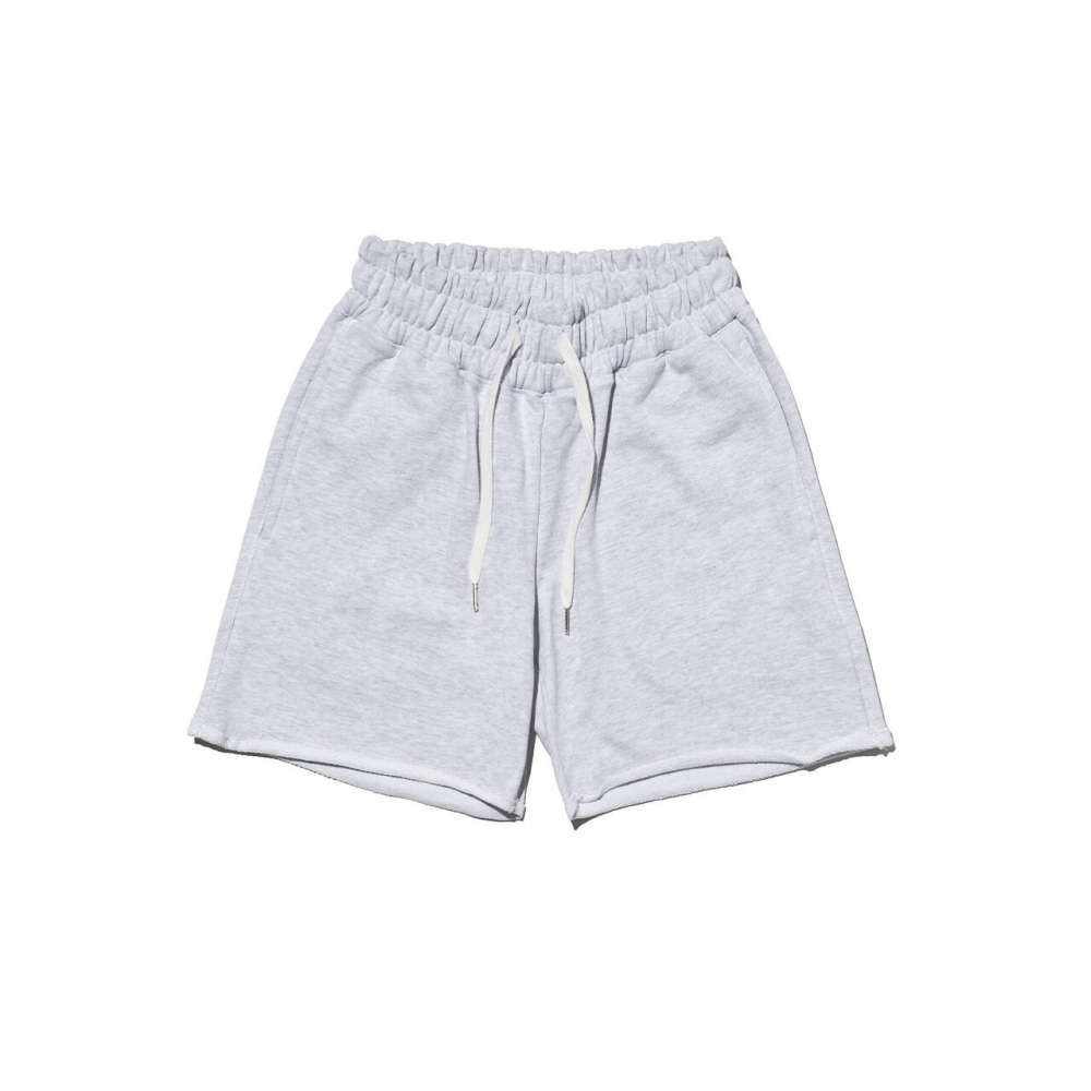 PAPERBOYカットオフヘビーハーフパンツホワイトメランジ