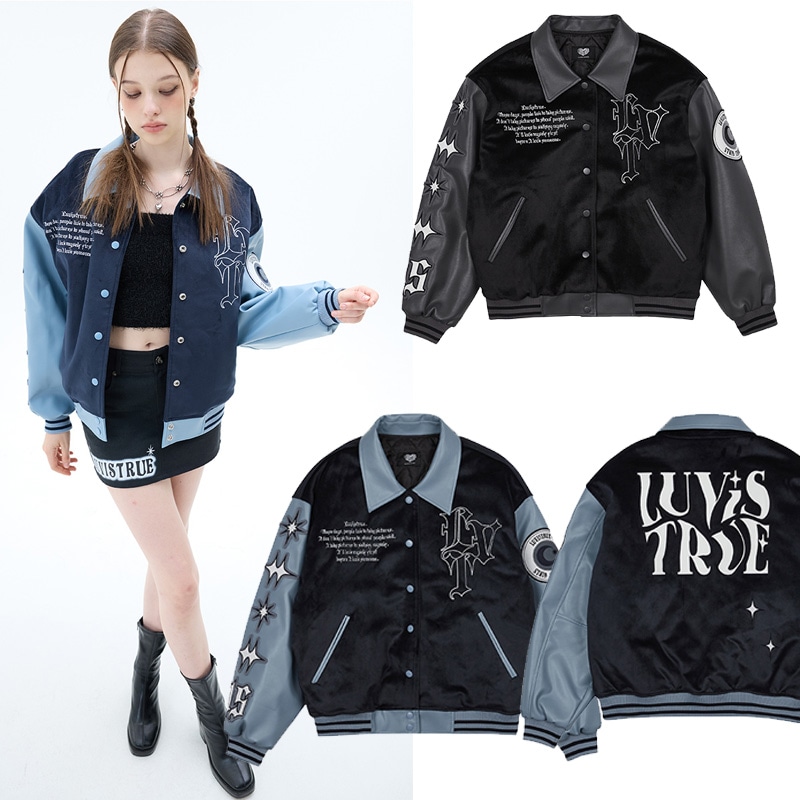 MZ LVT VARCITY JACKET / BLUE / CHARCOAL